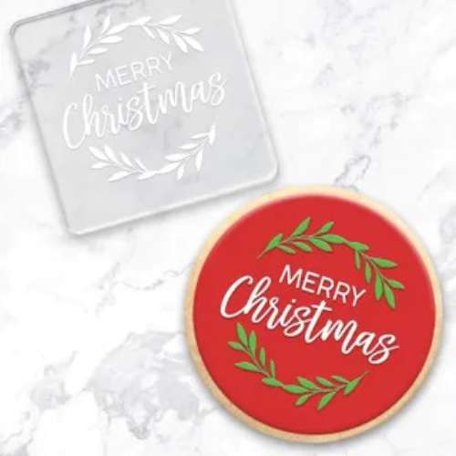 Merry Christmas Cookie Debosser Stamp